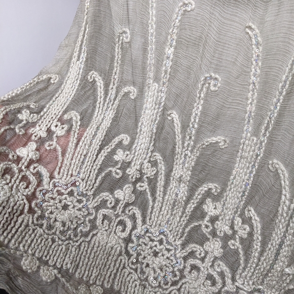 Soft Surroundings Gray Embroidered Top - Picture 4 of 10